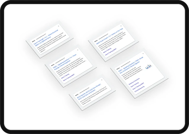 Kam’s Training on a tablet: the search ads built from real phrases