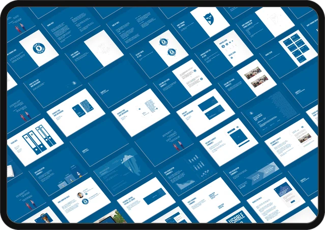 Kam’s Training on a tablet: a page of the brand book