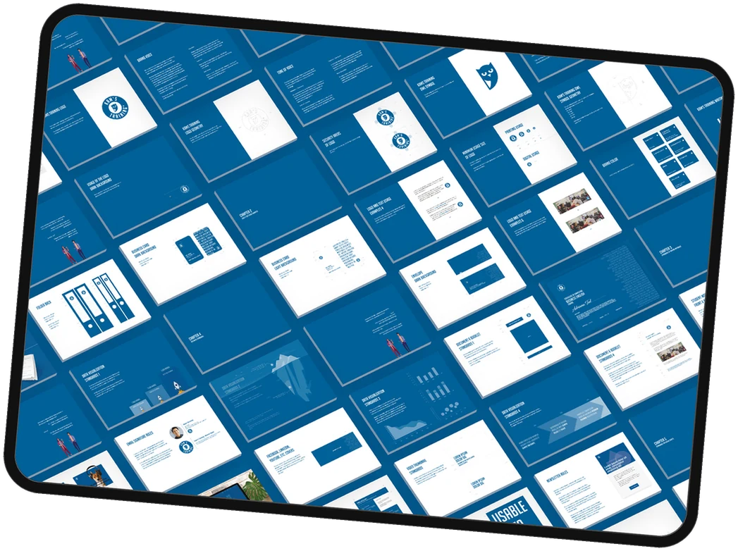 Kam’s Training on a tablet: another page of the brand book
